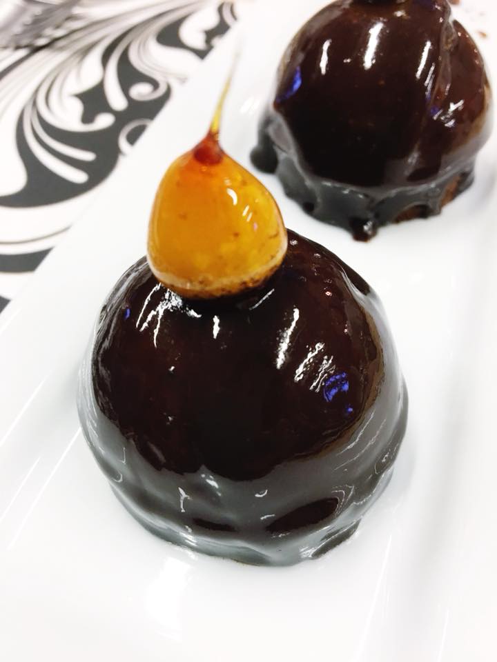 chocolate ganache-mirror glaze